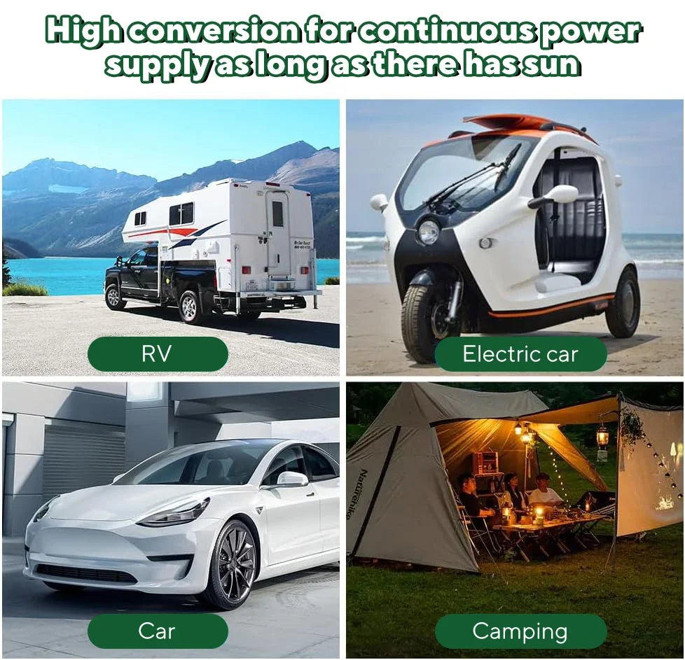 1000W 12V Solar Panel Kit with 10A-100A Controller for RV Car Caravan Battery