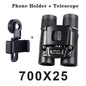 700x25 HD Zoom Binoculars BAK4 FMC Long Range Folding Hunting Camping Travel