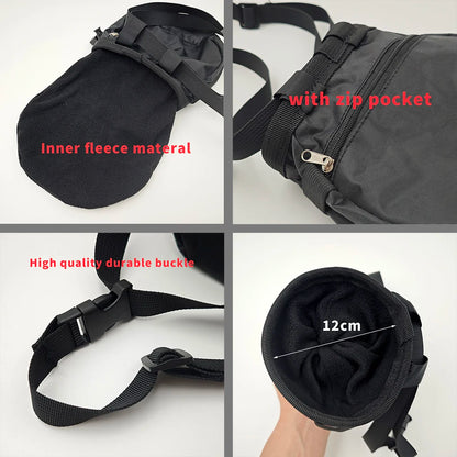 Rock Climbing Chalk Bag with Belt Zipper Pocket for Gym Bouldering Weight Lifting