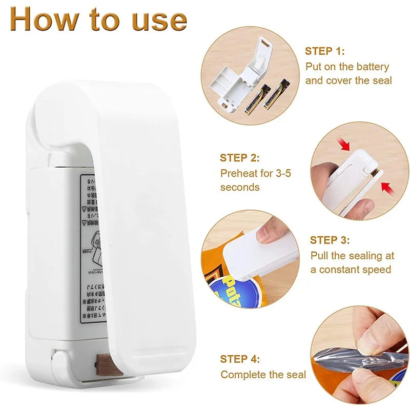 Mini Plastic Food Bag Sealer Machine Thermal Package Bags 1000W