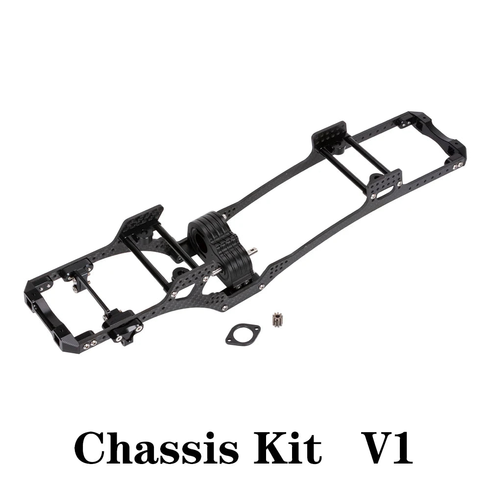 Carbon Fibre LCG Chassis Kit Rails V2 Skid 1/10 RC Crawler SCX10 III