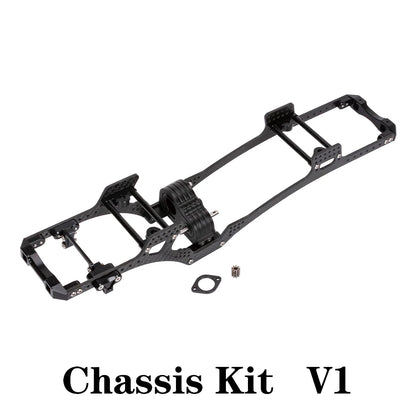 Carbon Fibre LCG Chassis Kit Rails V2 Skid 1/10 RC Crawler SCX10 III