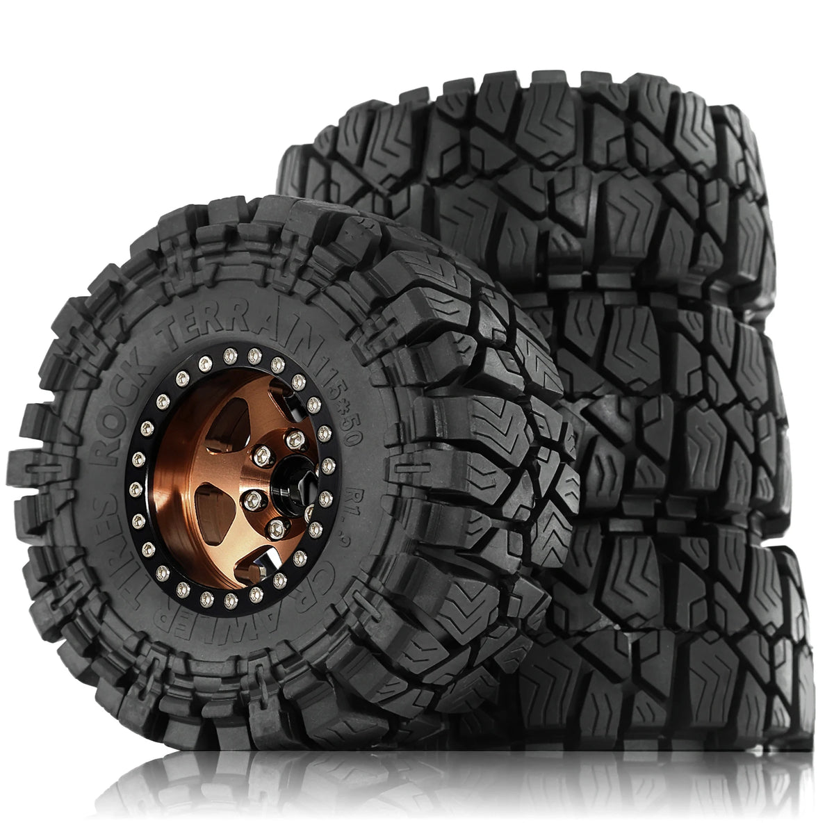 1.9 Inch Wheels and Mud Tires for SCX10 TRX6 Gen7 Gen8 RC Crawler