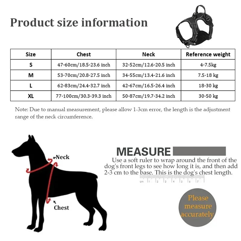 Dog Harness Adjustable Reflective No Pull Vest for Large Medium Small Dogs