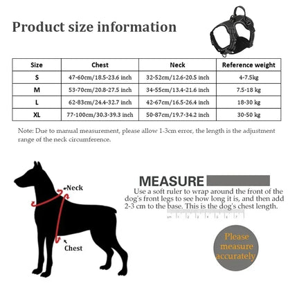 Dog Harness Adjustable Reflective No Pull Vest for Large Medium Small Dogs