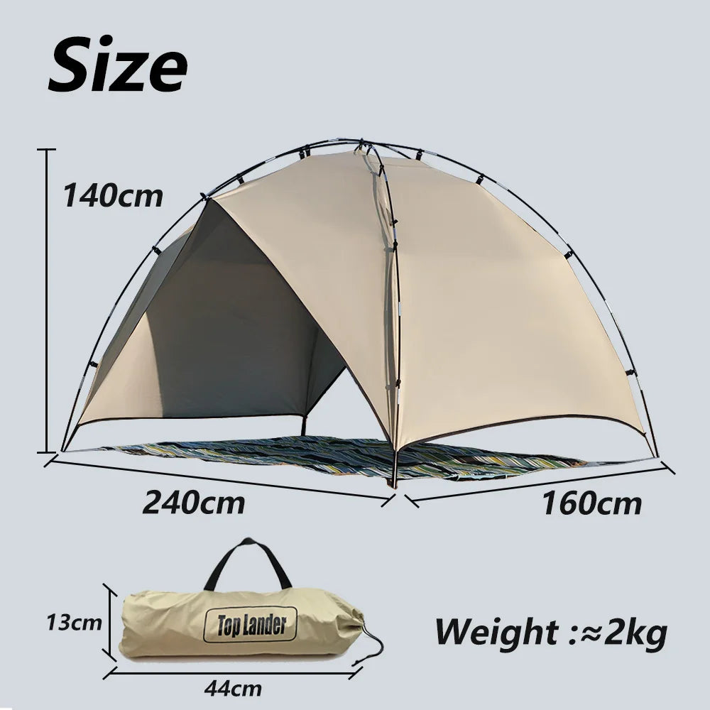 Lightweight 2-4 Person Camping Tent Waterproof Sun Shelter for Beach Fishing