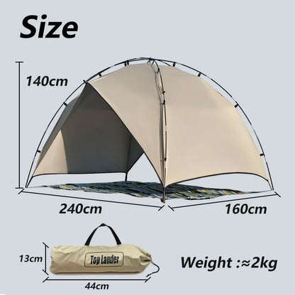 Lightweight 2-4 Person Camping Tent Waterproof Sun Shelter for Beach Fishing