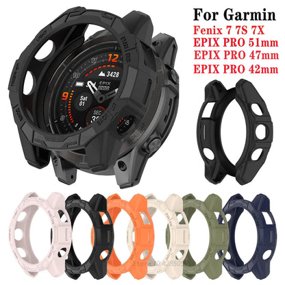 Protective Cover Case For Garmin Fenix 7 7S 7X Epix Pro 42/47/51mm TPU Frame