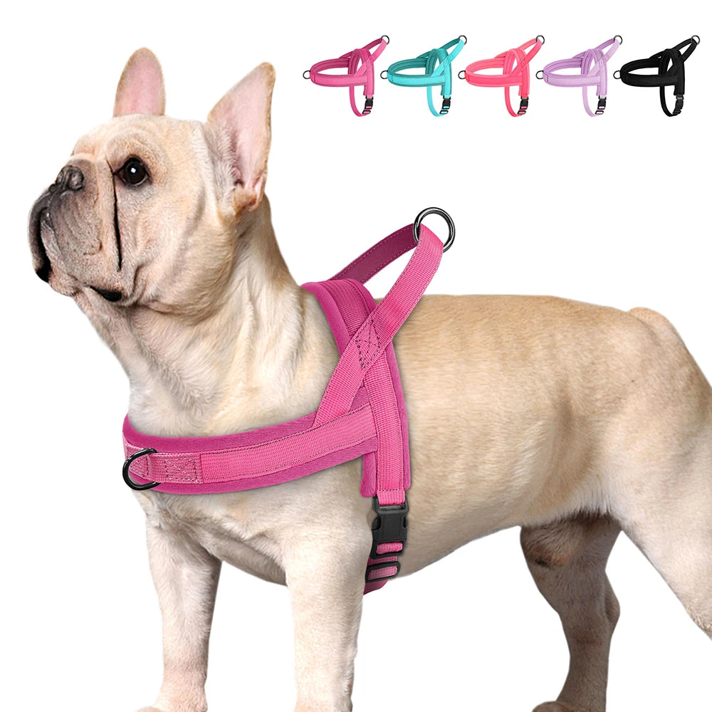 Padded Dog Harness Vest Adjustable Reflective No Pull Soft Puppy Pet