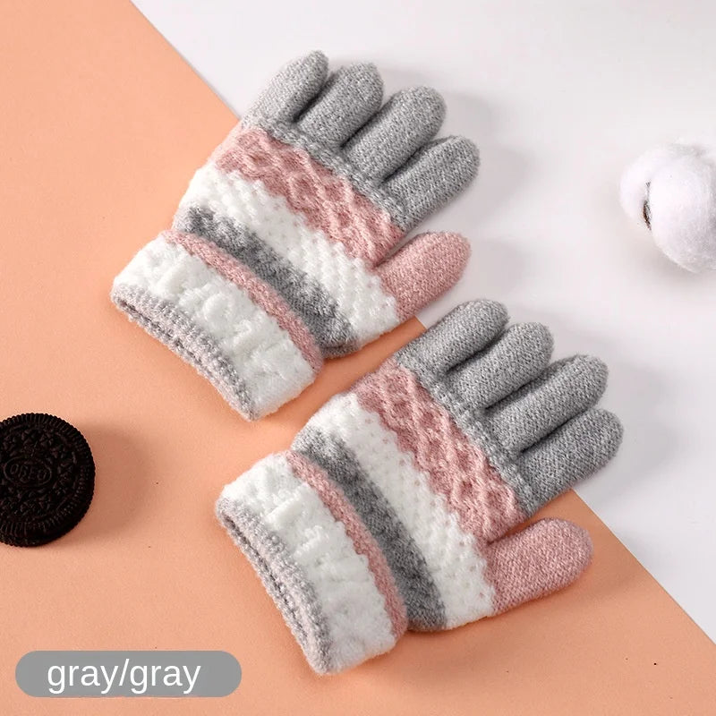 Warm Gloves Kids Boys Girls Winter Mittens Stretch Magic Gloves 3-8 Years