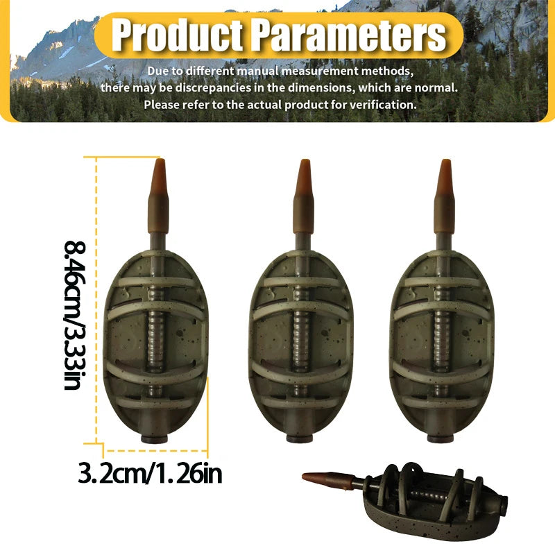 Carp Inline Method Feeder Zinc Alloy Groundbait Weight Short Body Rig Setup