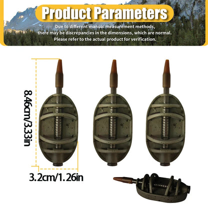 Carp Inline Method Feeder Zinc Alloy Groundbait Weight Short Body Rig Setup