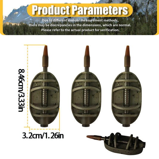 Carp Inline Method Feeder Zinc Alloy Groundbait Weight Short Body Rig Setup