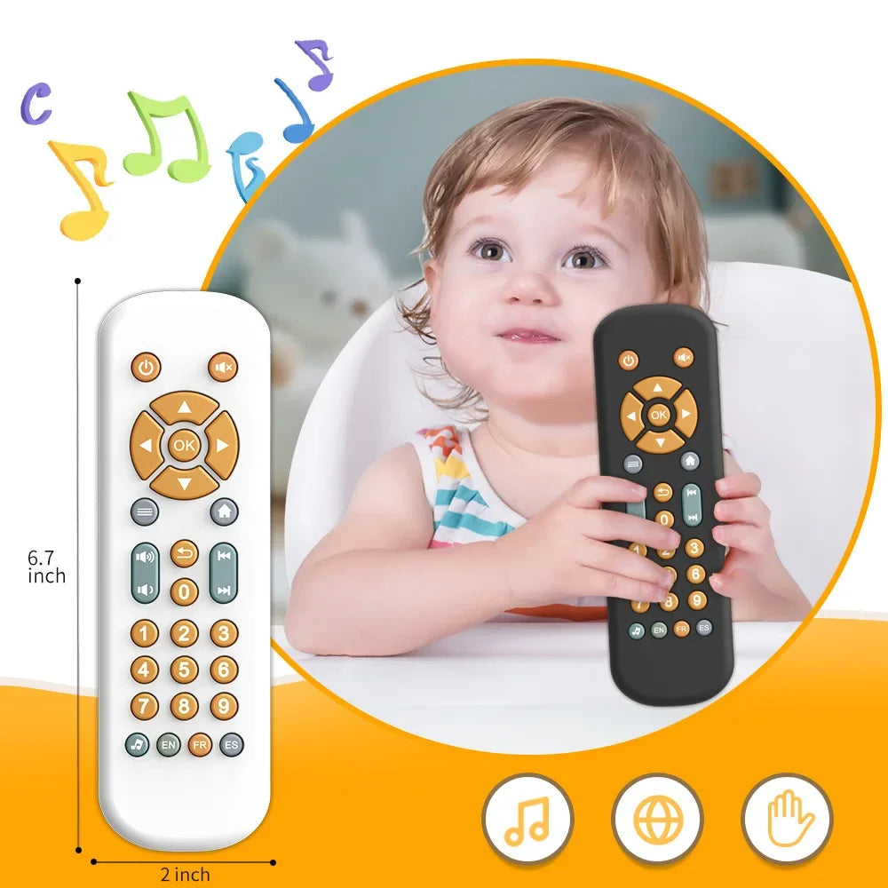 Tv Remote Control Toy for Baby with Music and Light Educational Infant Toy