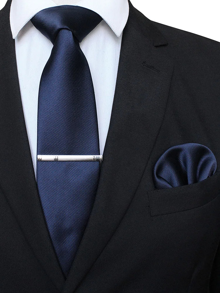 Suits Necktie Clip 8cm Mens Slim Solid Classic Wedding Party Ties