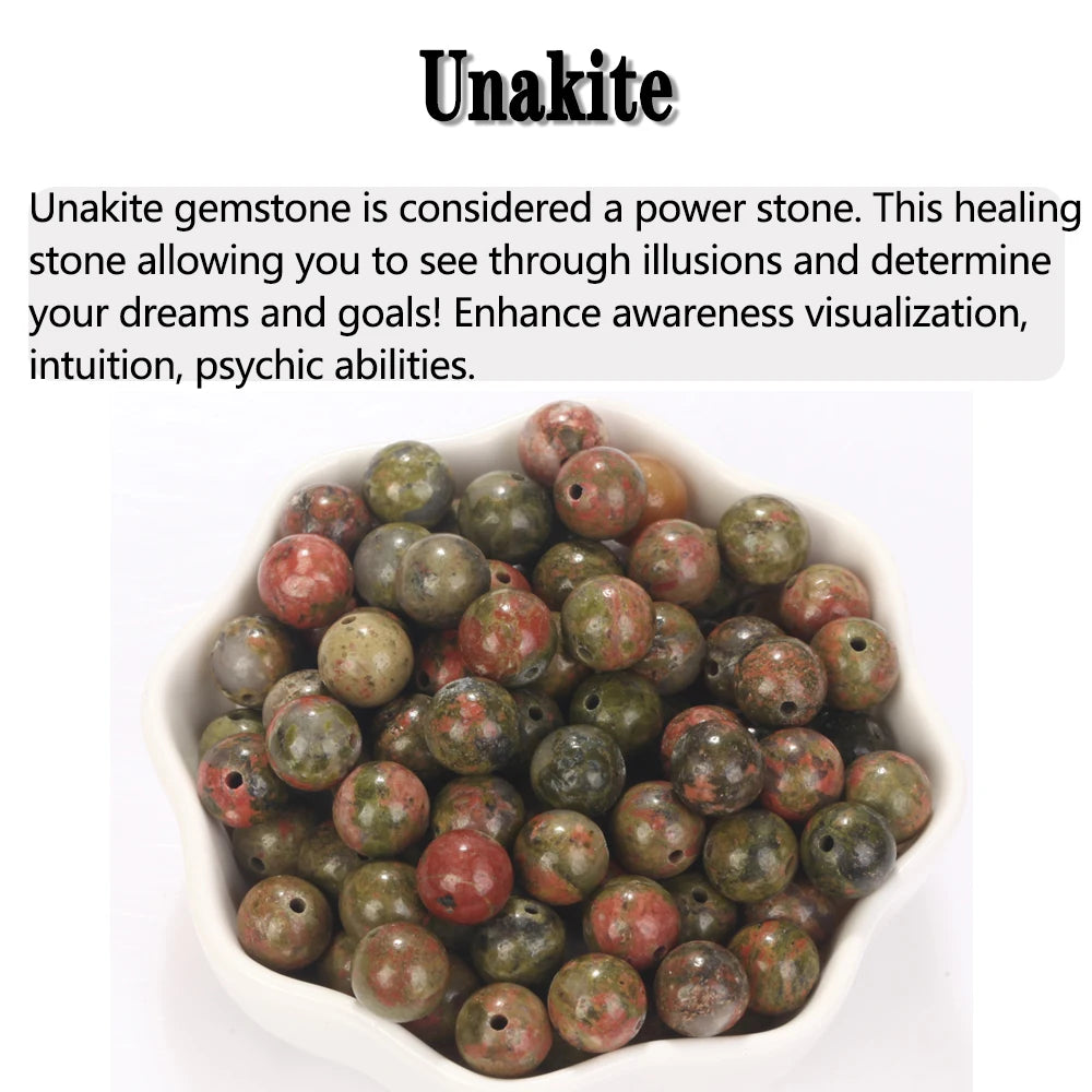 Natural Stone Beads 4-12MM Round Loose Gemstone for DIY Jewelry Making