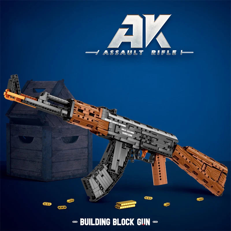 AK47 Assault Rifle Model Building Blocks Military Army Weapon Shootable Imitation Gun Bricks Children’s Holiday Gifts DIY Toys-EXPROTAS