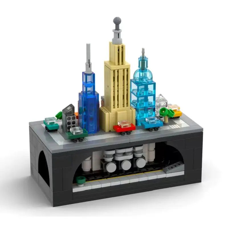 Moc Building Block Train Track Plastic Desktop Ornament Toy - Unisex