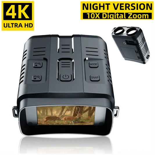 4K Night Vision Binoculars Device 10x Digital 800m Full Dark 8W Infrared WiFi Telescope Goggles For Hunting Camping Video Record-EXPROTAS