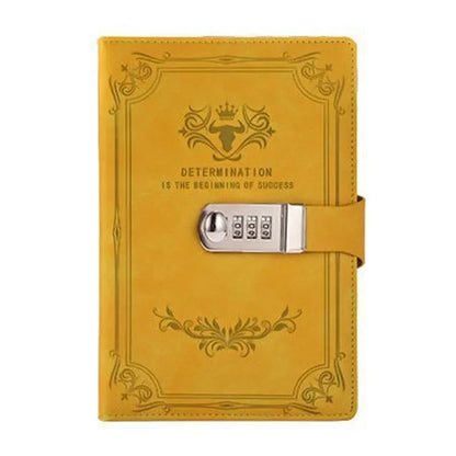 A5 Retro Password Book with Lock 200 Pages Diary Notepad Journal Ledger