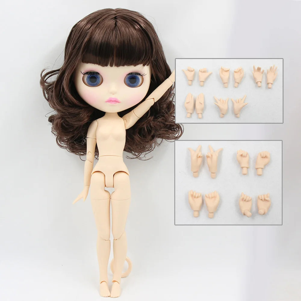 ICY DBS Blythe Doll 1/6 BJD Joint Body White Skin 30cm Custom Random Eyes