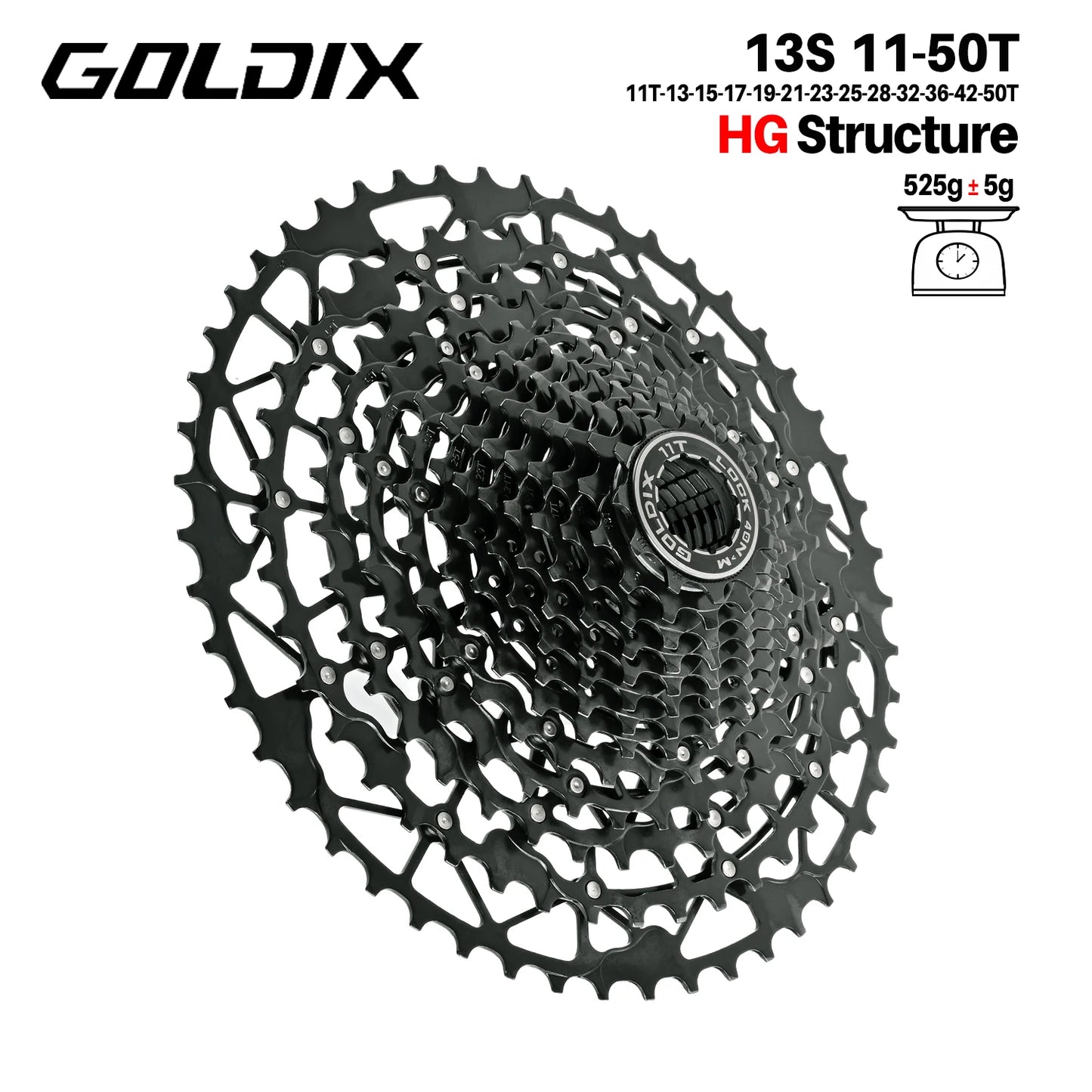 GOLDIX Mountain Bike Cassette 9 10 11 12 13 Speed HG Carbon Steel - EXPROTAS
