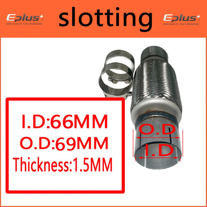 EPLUS Exhaust Flex Pipe | Telescopic Braid Muffler Connector Stainless Steel