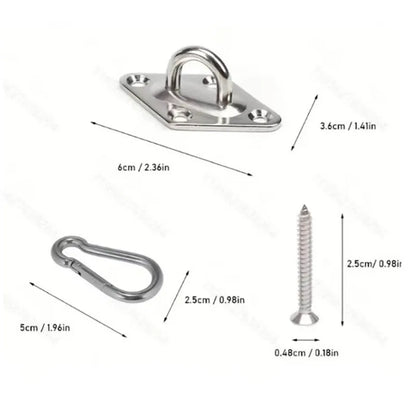 2 Set Heavy-Duty Ceiling Wall Mount Hooks Swing Chair Eye Plate Brackets