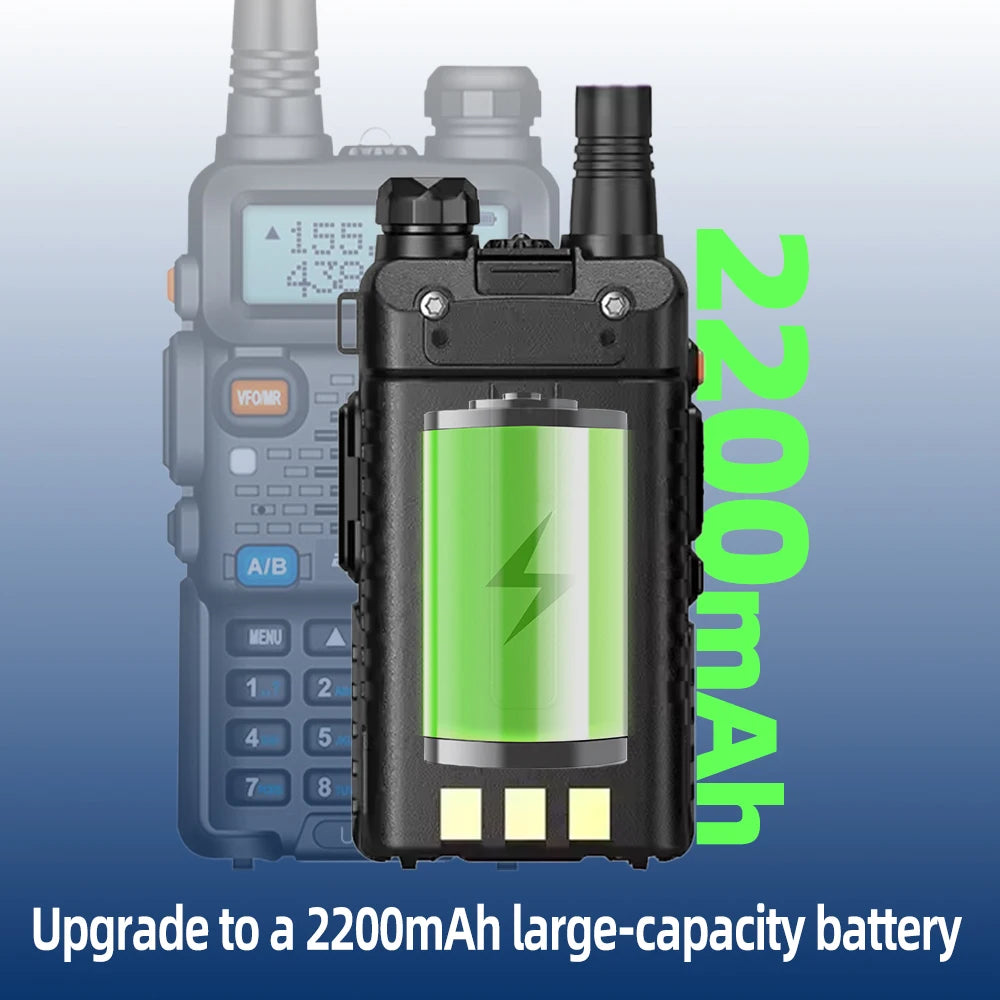 2PCS Baofeng Walkie Talkie UV-5R Dual Band Long Range 2200mAh Radio