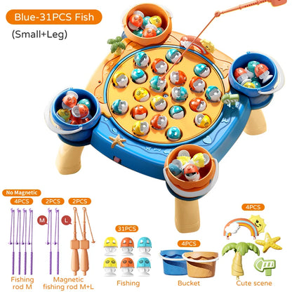 Kids Magnetic Fishing Play for Children Electric Fishing Toy Have Music Spinning Game Fish Rod Education Baby 3 Year Gifts-EXPROTAS