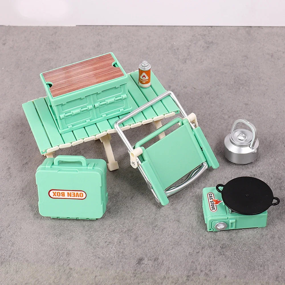 Outdoor Picnic Model Table & Chair Set for Children - Mini Folding Decor