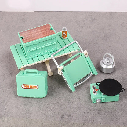 Outdoor Picnic Model Table & Chair Set for Children - Mini Folding Decor