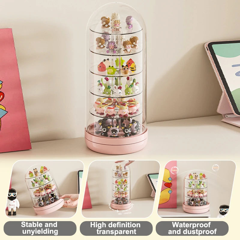 Transparent Rotating Blind Box for Home Desktop Multi-Layer Organizer