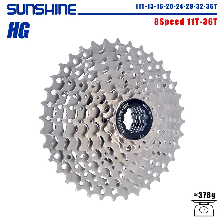 SUNSHINE 8-12 Speed Bicycle Cassette Freewheel HG Sprocket 32-52T for Shimano SRAM Flywheel