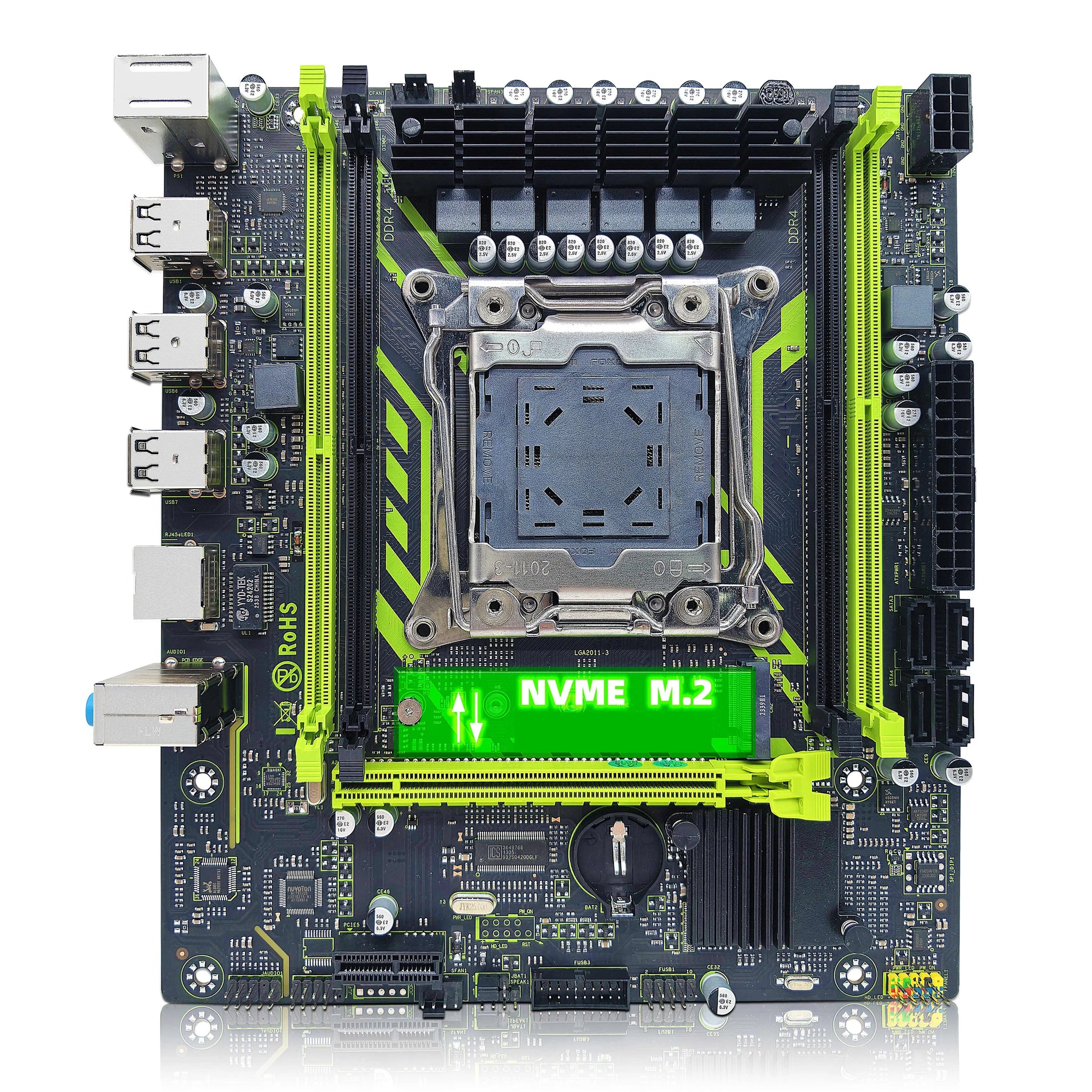 ZSUS X99-8D4 Motherboard Set Kit With LGA2011-3 Xeon E5 2650 V4 CPU DDR4 16GB (1*16GB) 2133MHZ RAM Memory NVME M.2 SATA-EXPROTAS