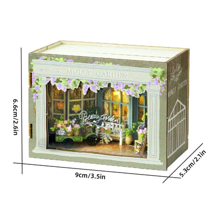 DIY Wooden Dollhouse Christmas Lodge Miniatures with LED Lights Assembly Model Gift - EXPROTAS
