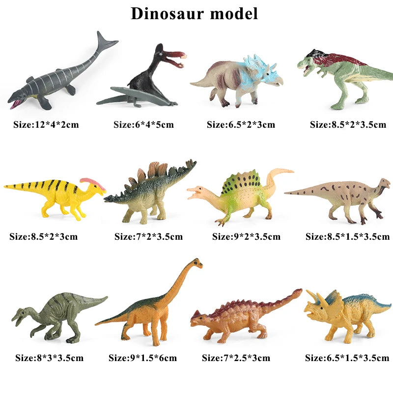 Jurassic Dinosaur 12PCS Action Figures T-Rex Velociraptor Kids Toy Set