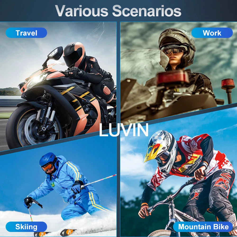 LUVIN S1 Motorcycle Helmet Bluetooth Headset Hands-Free Stereo Intercom