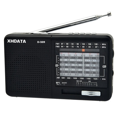 Portable Radio AM FM SW Bluetooth MP3 Player TF Card XHDATA D-328