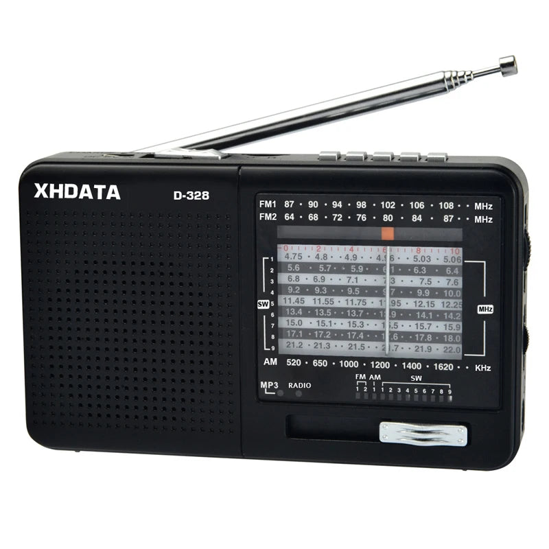 XHDATA D-328 Portable Radio Bluetooth AM/FM/SW MP3 Player TF Card