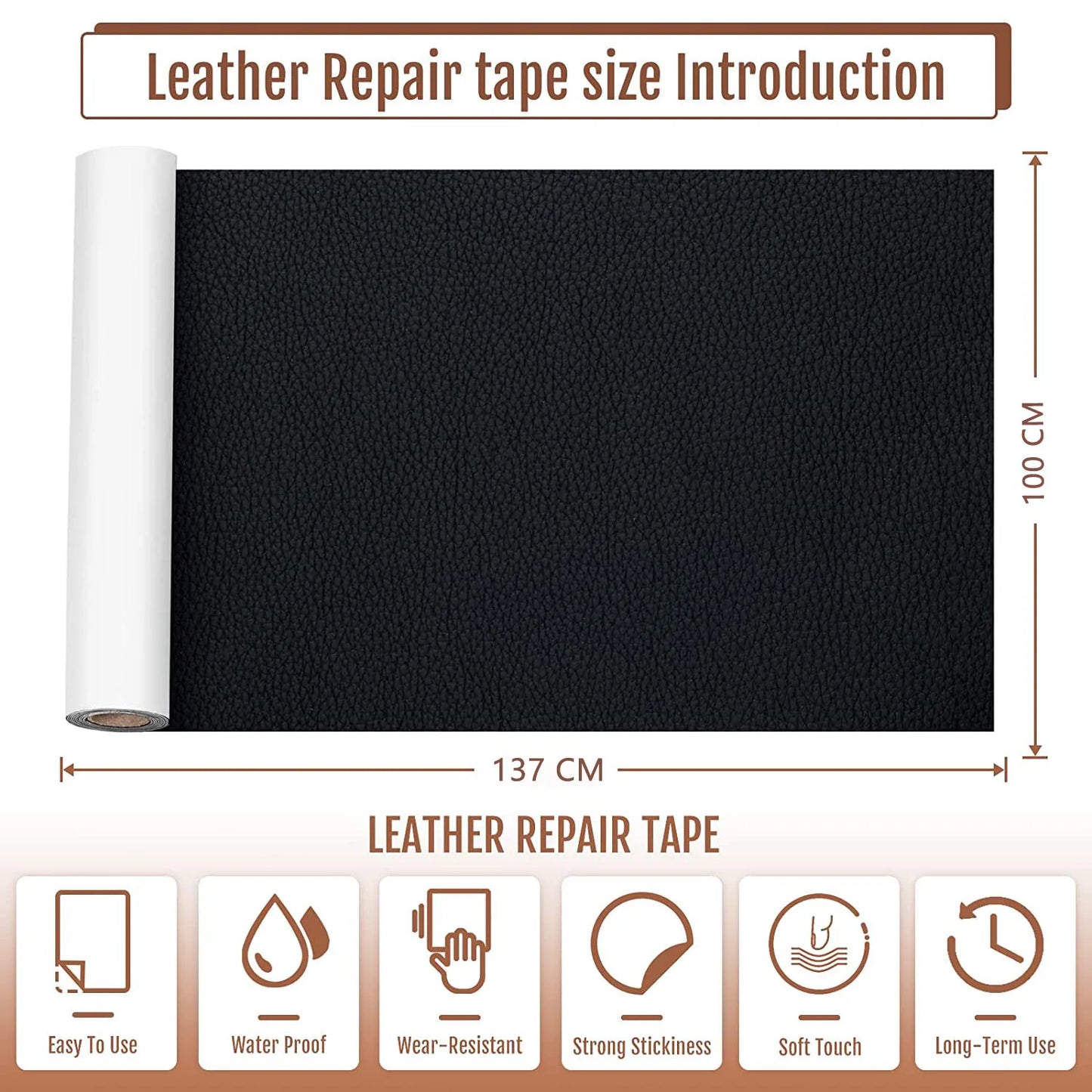 Self Adhesive Leather Patch Repair Tape for Sofa Seat Furniture Fix