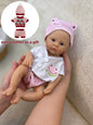 13 Inch Silicone Reborn Baby Girl Doll Open Mouth Waterproof 2 Outfits Painted