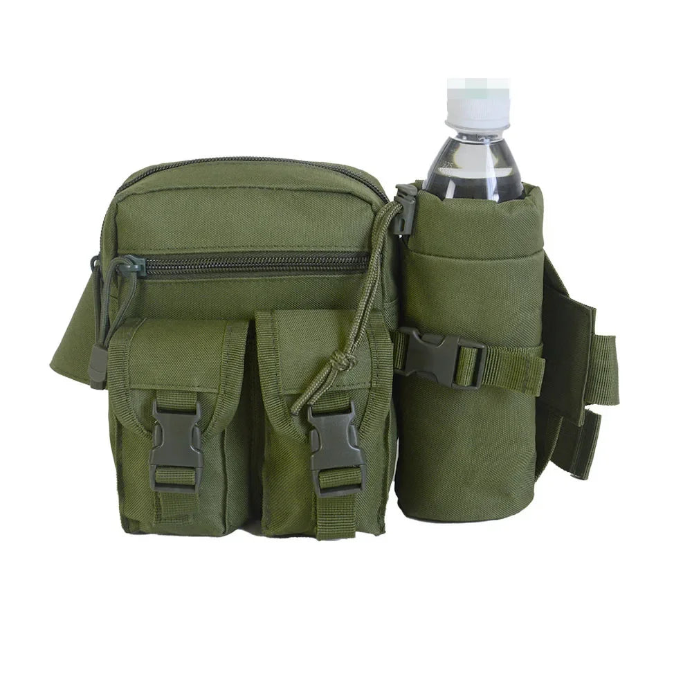 Outdoor Fanny Pack Waist Bag with Bottle Holder for Camping Hiking Hunting EDC