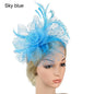 Flowers Feather Mesh Headwear Hat Party Accessory 1pc 27cm Multi Colour