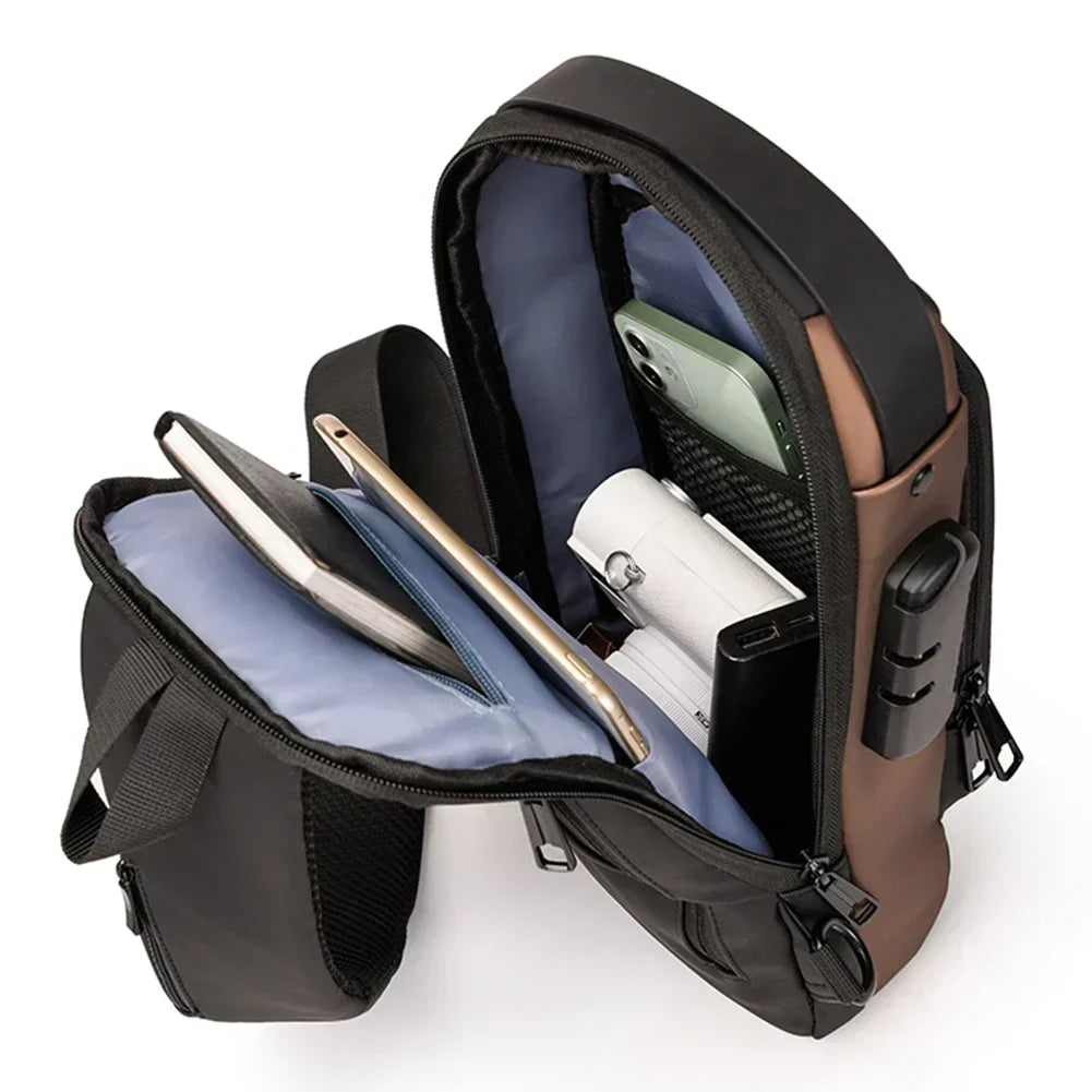 Men's Anti-theft Crossbody Shoulder Bag Travel Sling Chest Pack