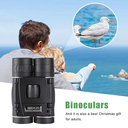 900x25 HD Binoculars FMC BAK4 Optics Portable Long Range Hunting Hiking