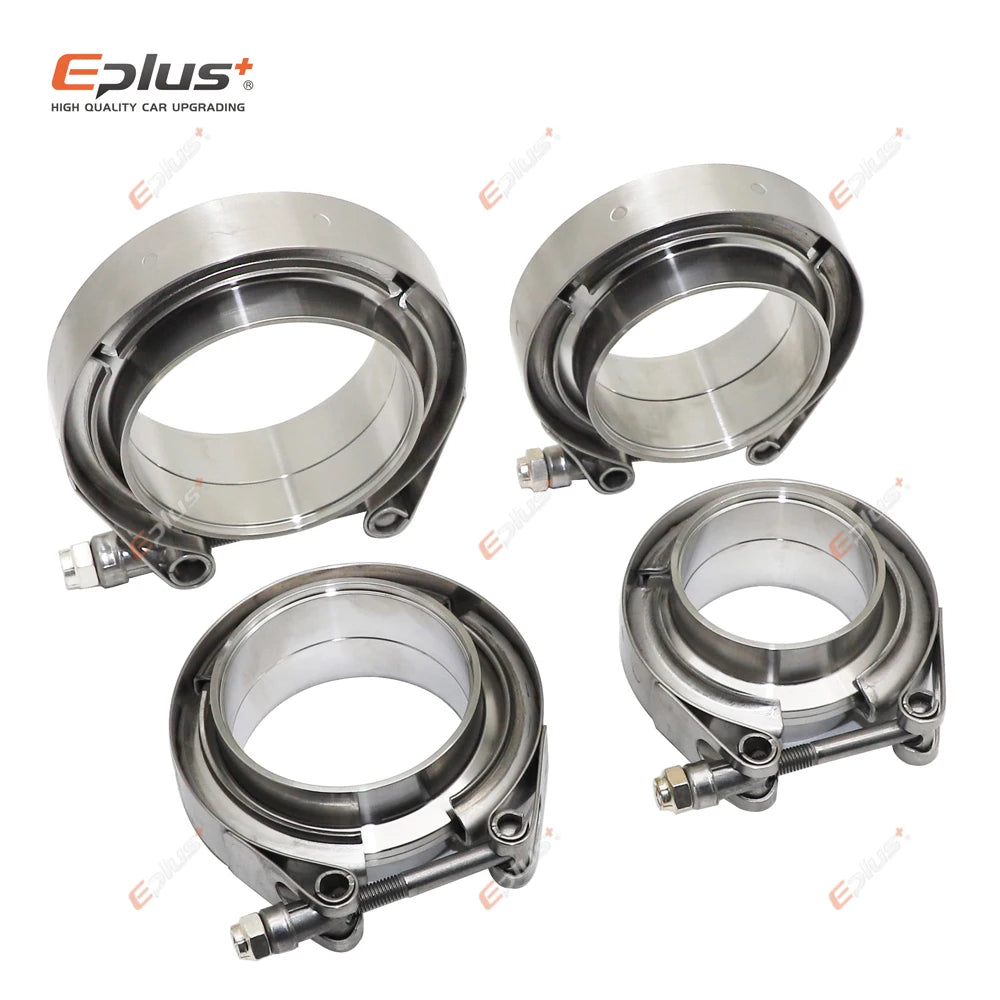 Eplus Car 304 Stainless Steel V Band Clamp Turbo Exhaust Pipe Vband Clamp Male Female Flange V Clamp Kits Universal-EXPROTAS