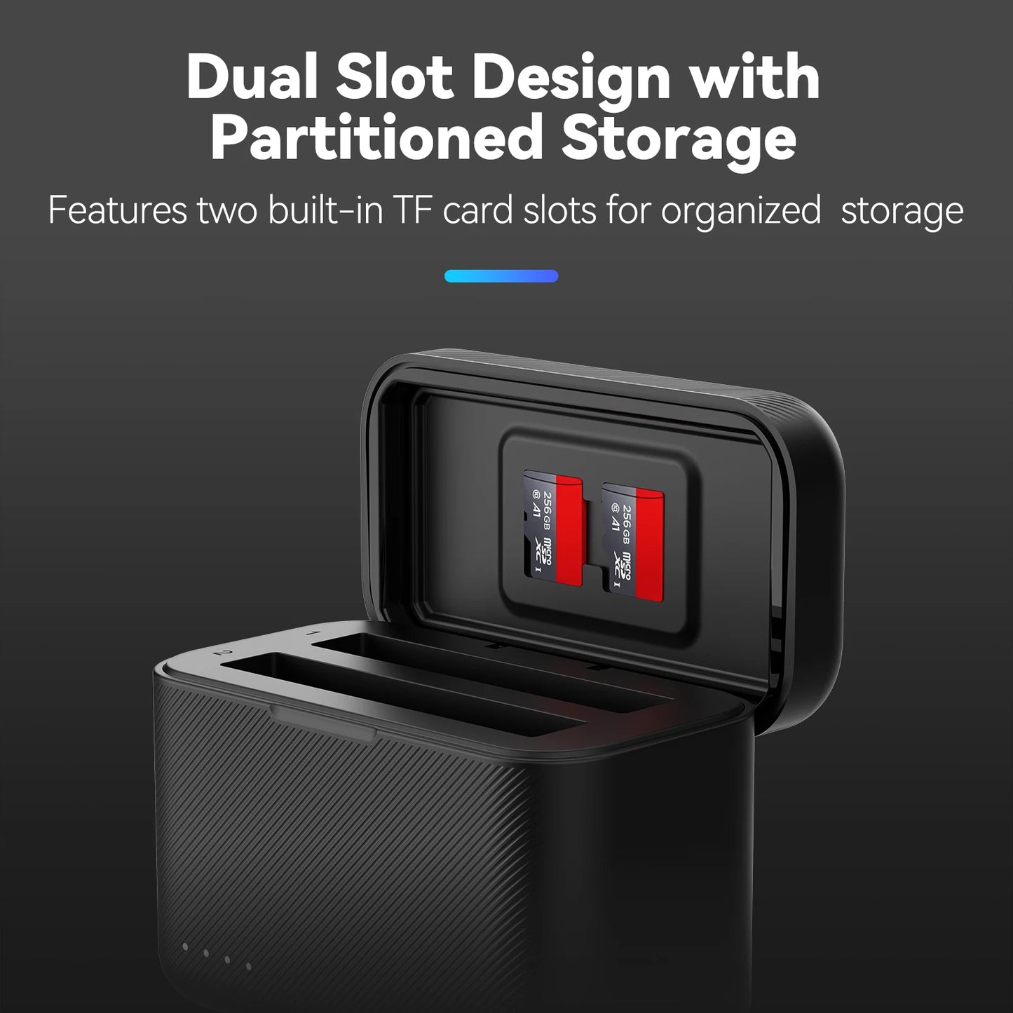 TELESIN Charging Case for Insta360 X3 X4 Dual Charger Hub w/ TF Storage
