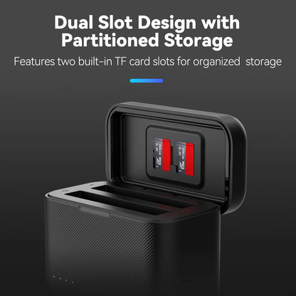 TELESIN Charging Case for Insta360 X3 X4 Dual Charger Hub w/ TF Storage