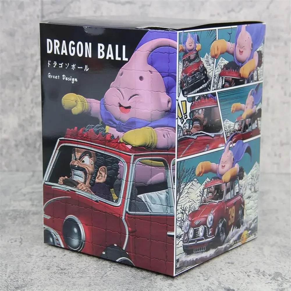 12cm Dragon Ball Z Majin Buu & Mr. Satan Car PVC Figure Collectible Model Toy